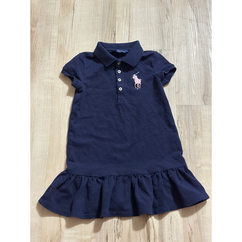Polo Ralph Lauren Big Pony Short-Sleeve Dress Girls Size 4T in Navy